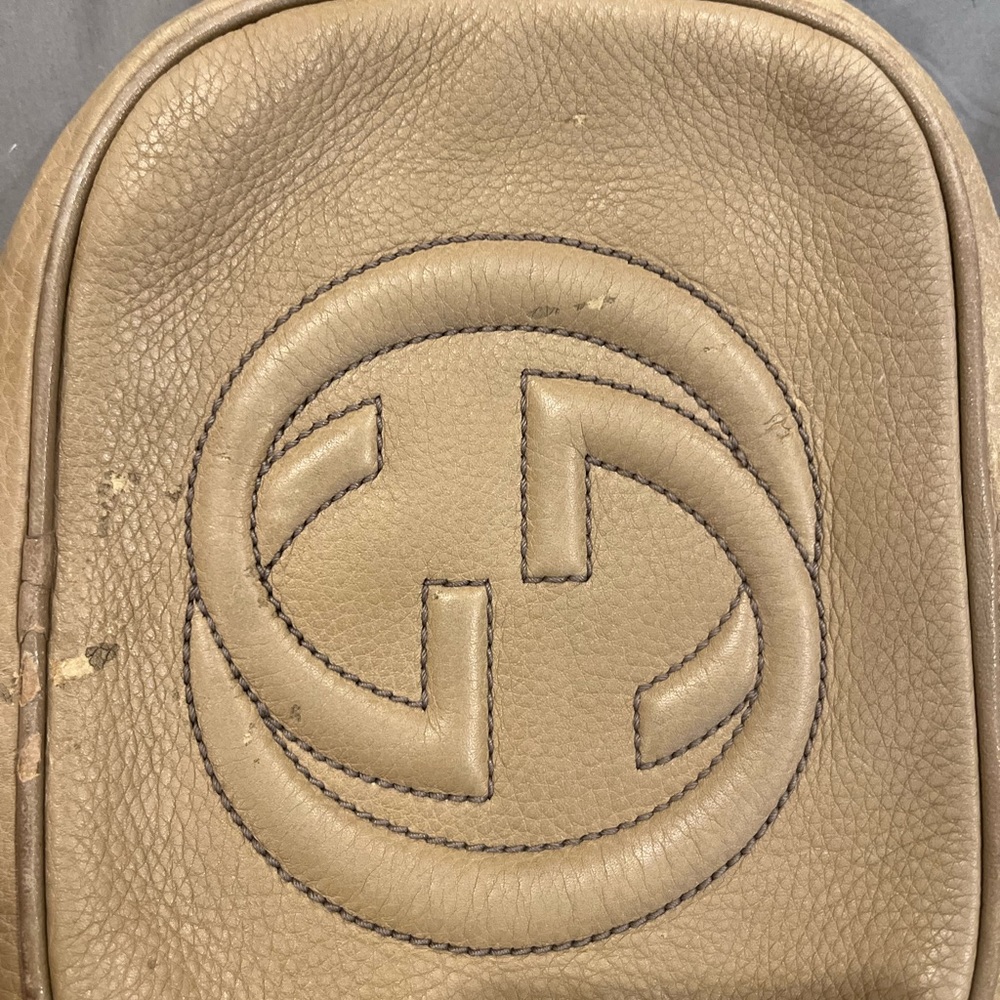 Gucci Beige/Tan Soho Disco Leather Crossbody Bag with Tassel - Picture 13 of 15